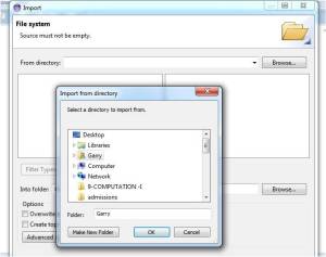 Go to Directory to select Cloudsim (My system searching)